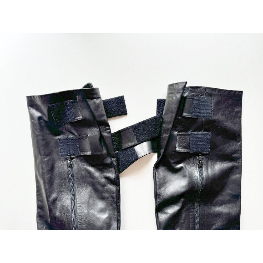BALENCIAGA Astrogirl Black Leather TK Over The Knee Tall Wedge Boots, Size 39.5 - Picture 7 of 16
